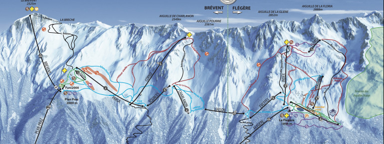 Pistenplan Brévent-Flégère (Vallée de Chamonix)