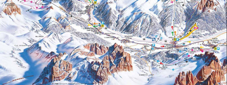 Pistenplan Val di Fassa Ciampedie