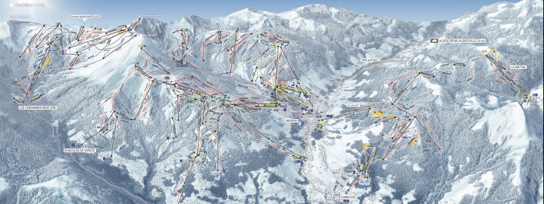 Pistenplan Combloux Megeve St. Gervais Mont Blanc