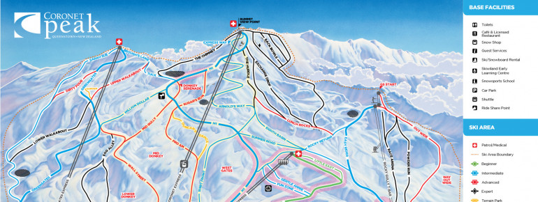 Pistenplan Coronet Peak