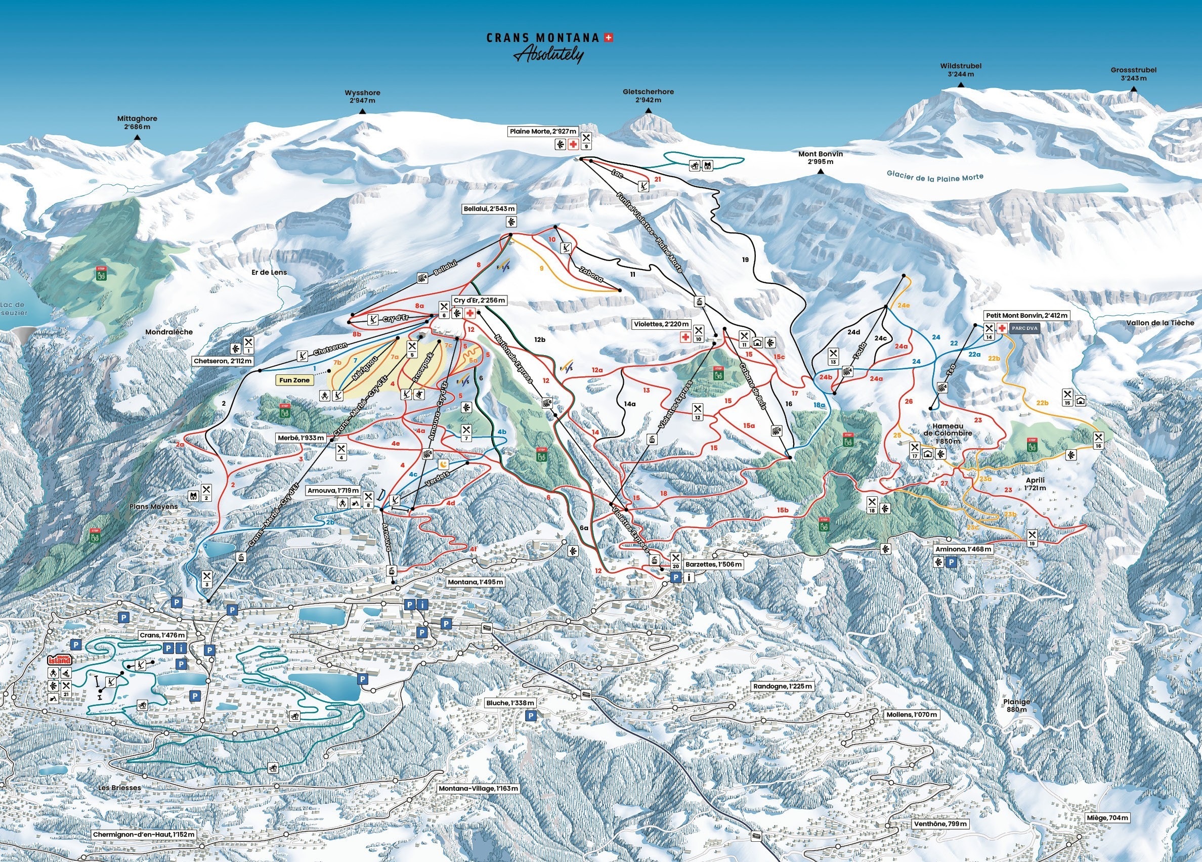 Pistenplan Crans Montana