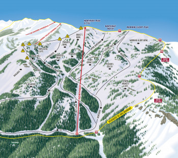 Pistenplan Crystal Mountain Resort North Peak