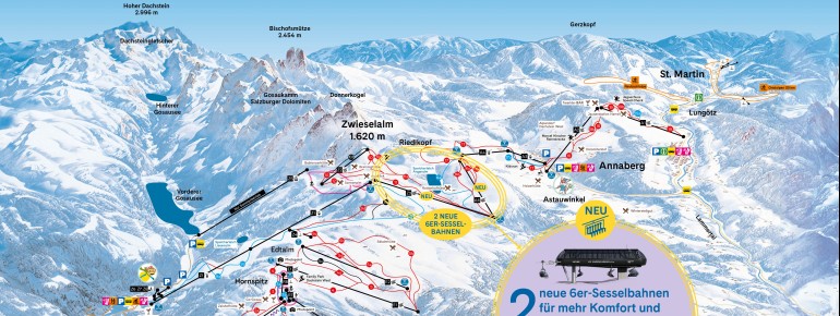 Pistenplan Dachstein West