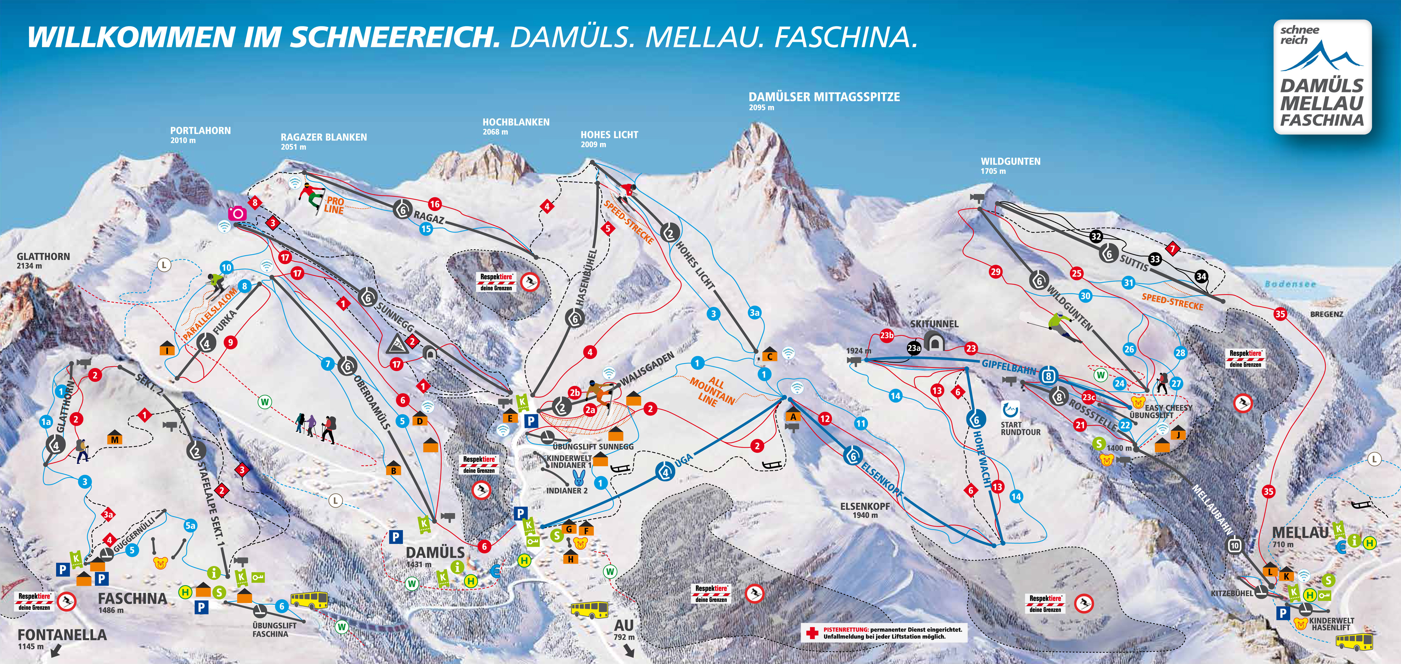 Pistenplan Damüls Mellau