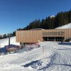 Die in Holz-Architektur gestaltete Bergstation der Mellaubahn.