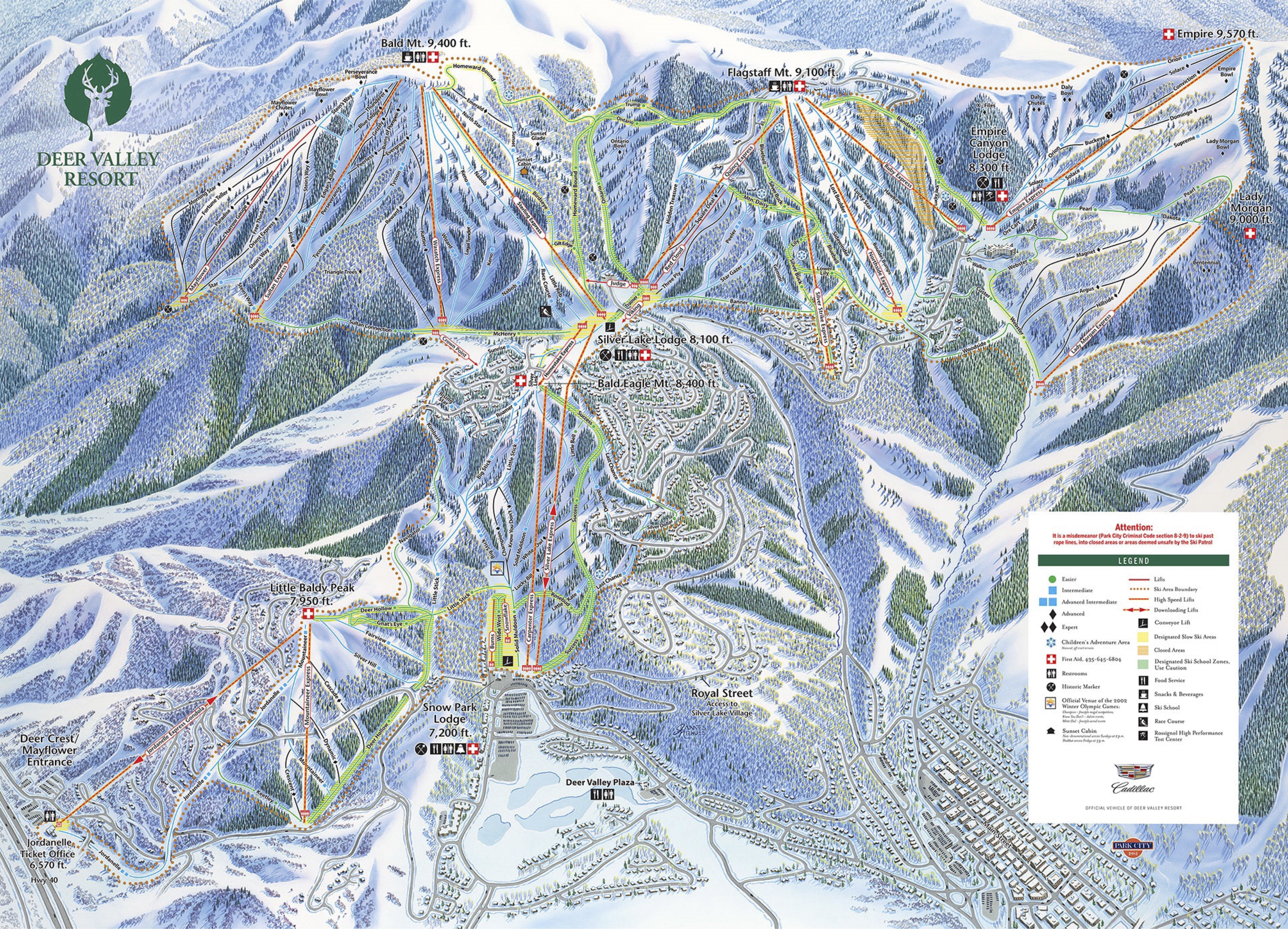 Pistenplan von Deer Valley
