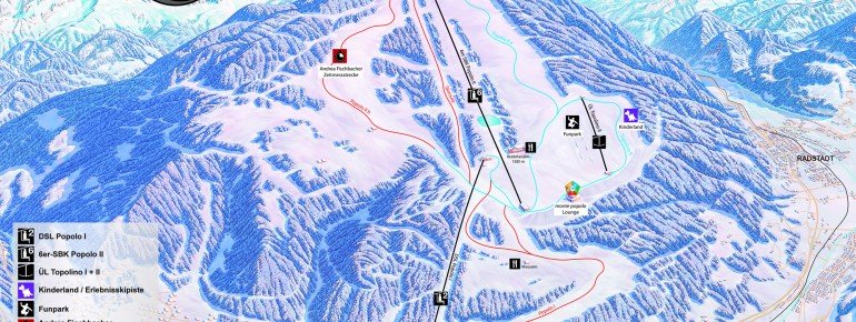 Pistenplan Eben monte popolo