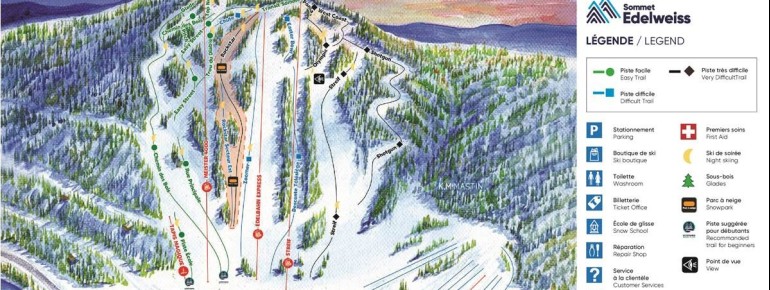 Pistenplan Sommet Edelweiss bei Ottawa