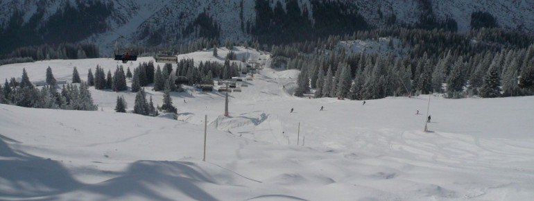 Buckelpiste an der Bergstation der Gaistal-6er-Sesselbahn