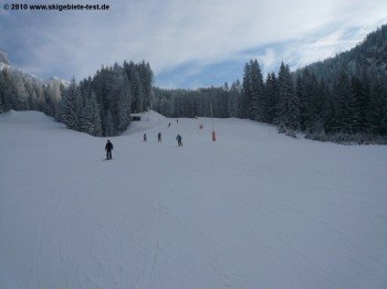 Einmündung der Jägerhütte-Abfahrt in die Talabfahrt!