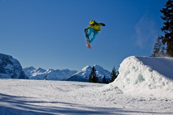 Auch einen Snowpark gibt es bei der Ehrwalder Almbahn.
