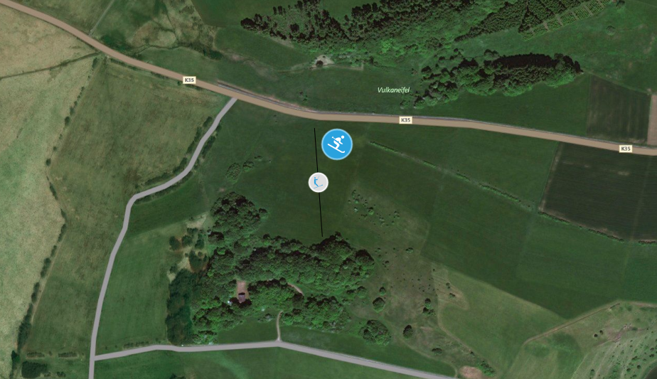 Lage des Skilifts am Ernstberg