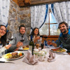 Hütten und Restaurants auf die Piste