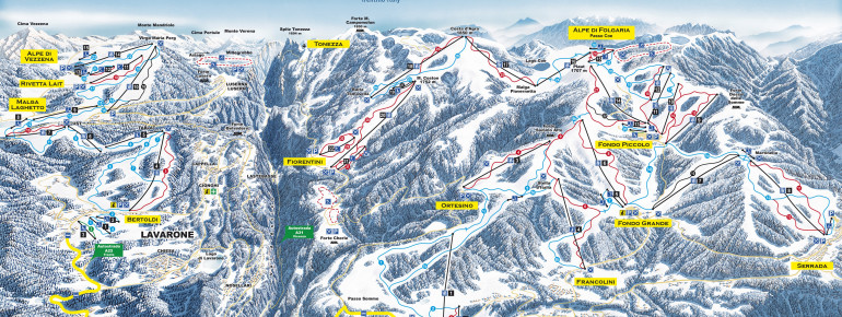 Pistenplan Alpe Cimbra Folgaria Lavarone