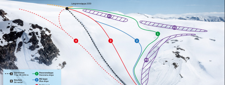 Pistenplan Fonna Glacier Ski Resort