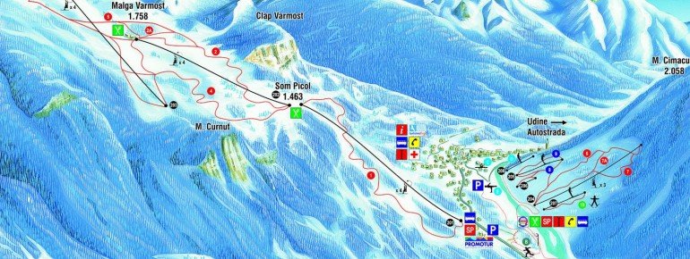 Pistenplan Forni di Sopra