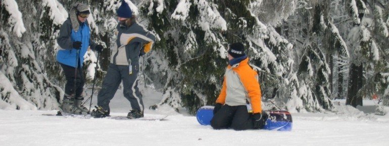 Snowboarder sind nicht nur auf der Piste, sondern auch auch in den zwei Funparks des Skigebietes gut aufgehoben