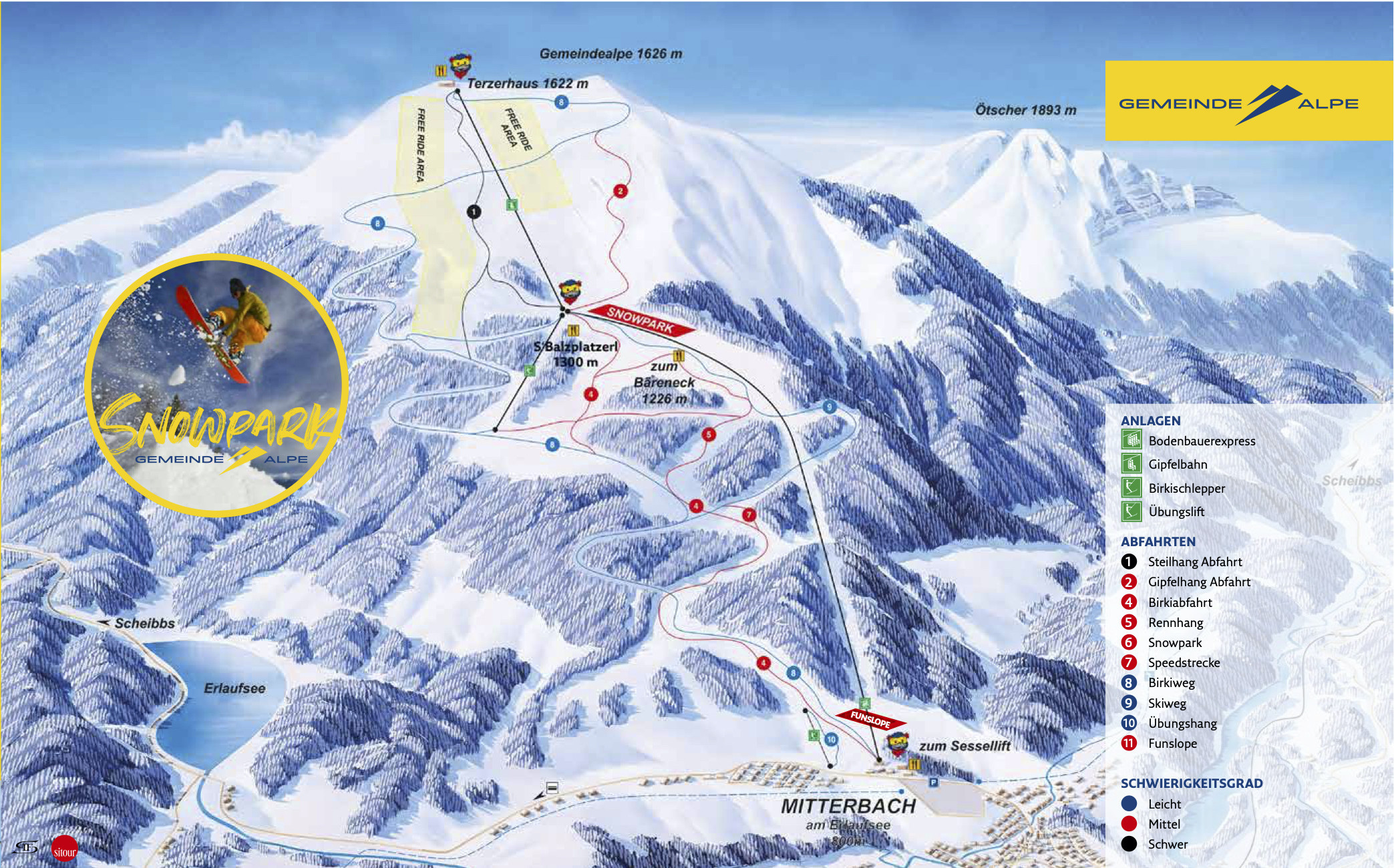 Pistenplan Gemeindealpe Mitterbach