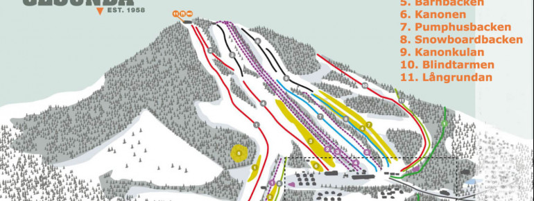 Pistenplan Gesundaberget - Royal Park Mountain Resort