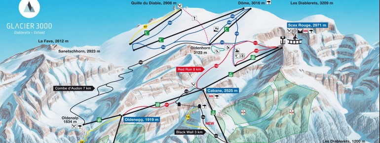 Pistenplan Glacier 3000