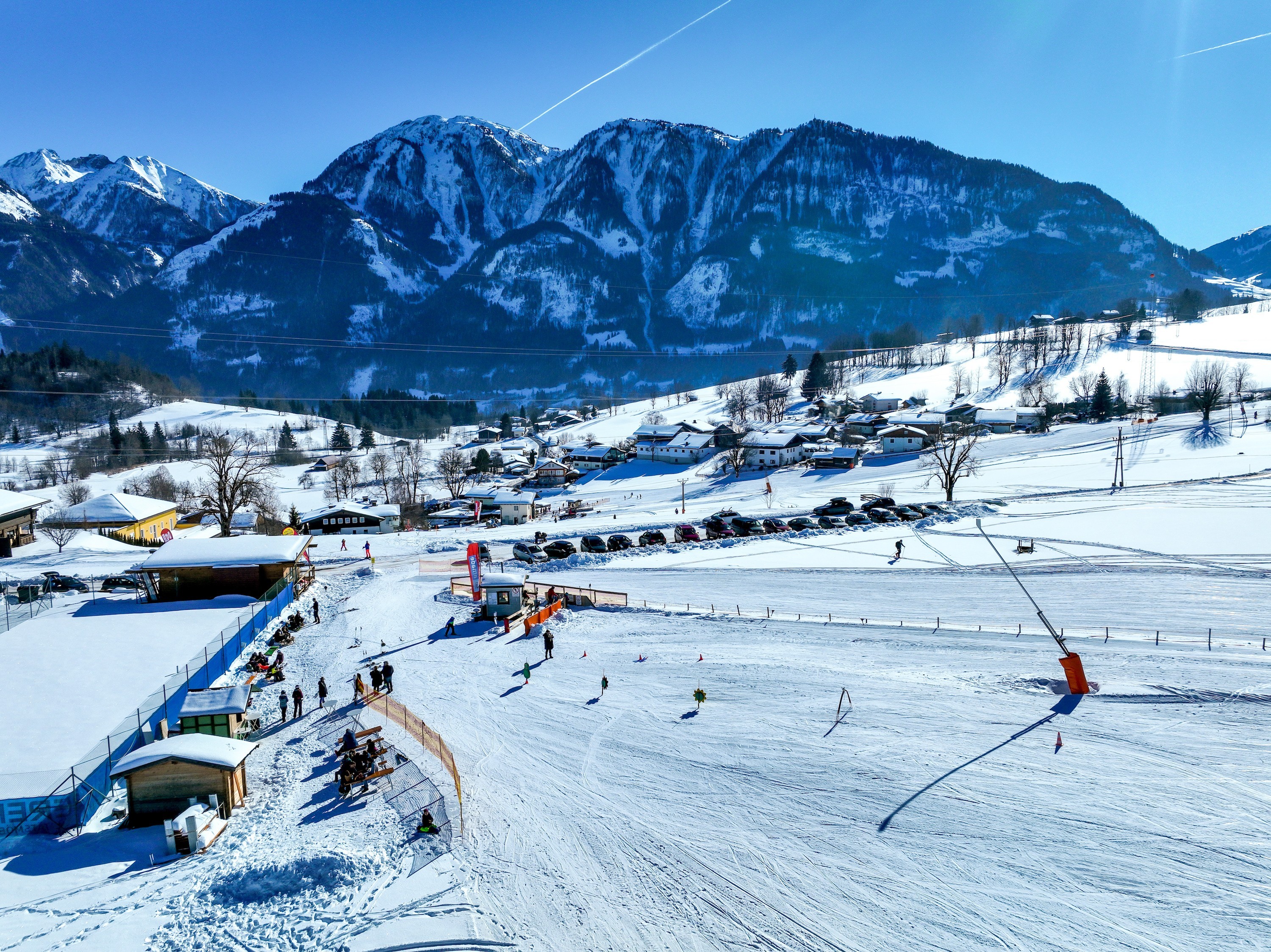Blick auf den Übungslift für Kinder in Goldegg