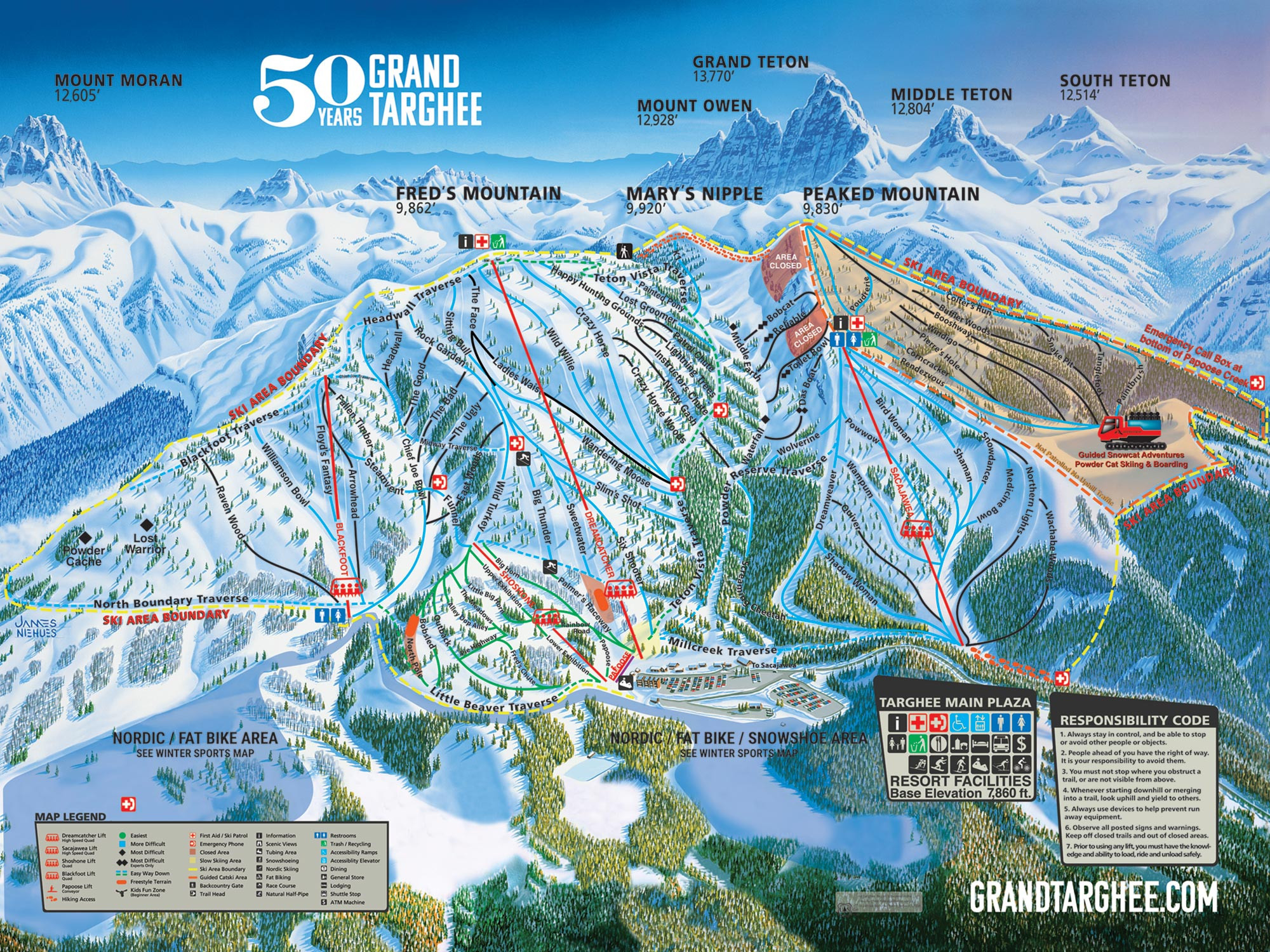 Pistenplan von Grand Targhee