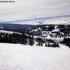 Blick vom Sessellift Blackfoot über die Talstation von Grand Targhee auf den Grand Teton Nationalpark.