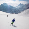 Unterwegs in Grindelwald First mit Blick auf Mönch (4107m) und Jungfrau (4158m)
