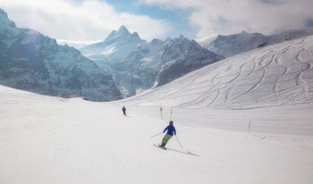 Unterwegs auf den blauen Pisten im First Gebiet