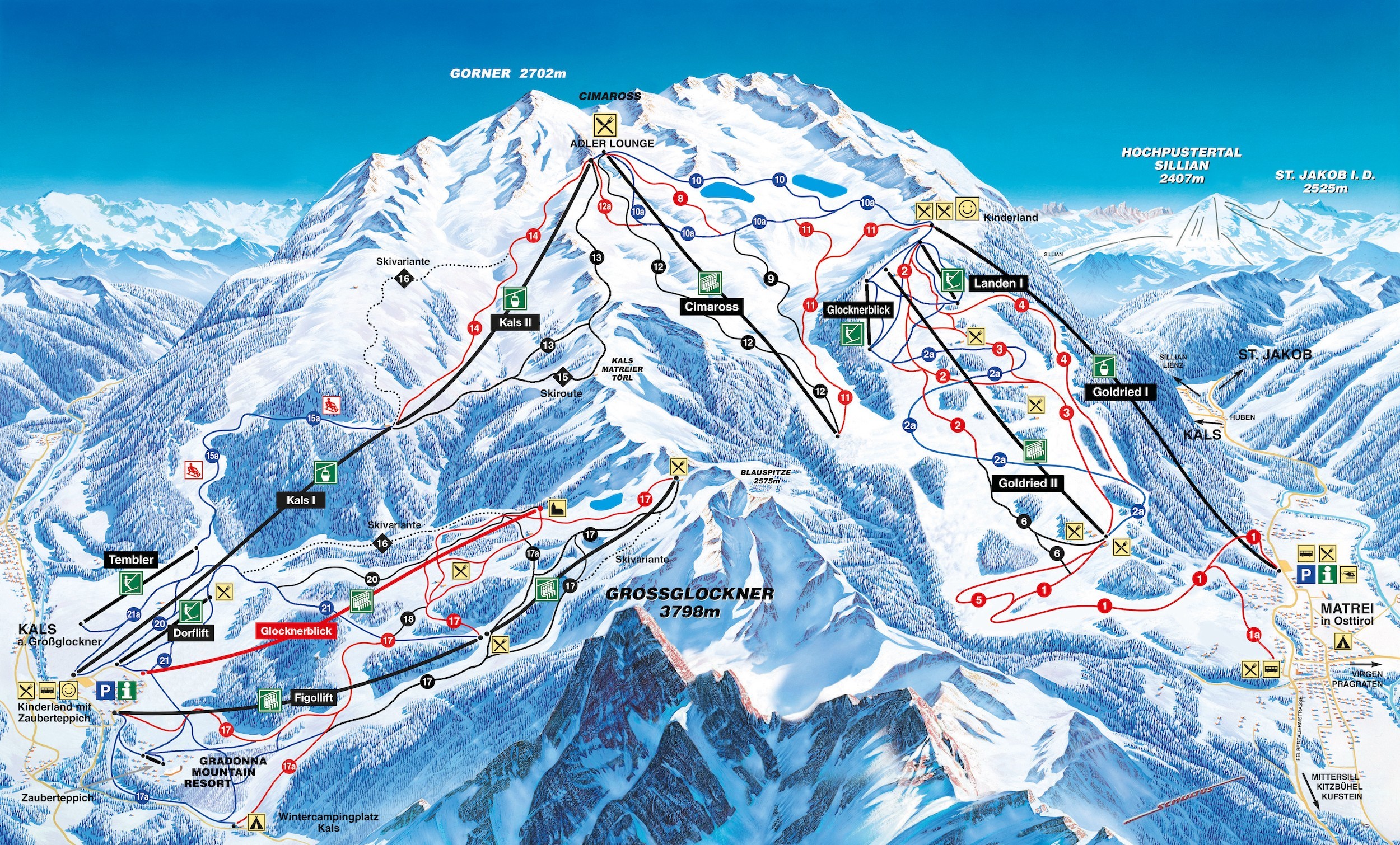 Pistenplan Großglockner Resort Kals-Matrei