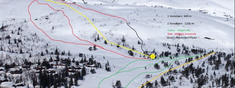 Pistenplan Hallbjønn Høyfjellssenter