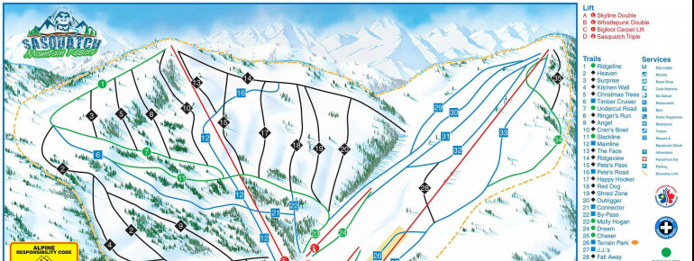 Pistenplan Sasquatch Mountain Resort - Hemlock Valley