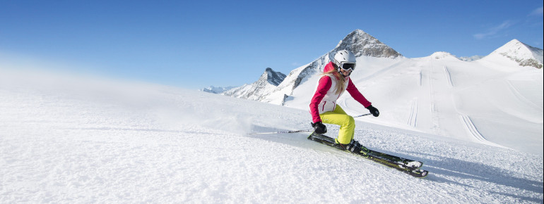 Skivergnügen am Ende des Tuxertals verspricht der Hintertuxer Gletscher....