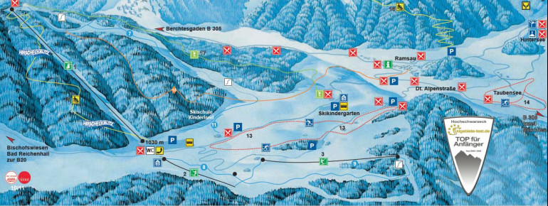 Pistenplan Hochschwarzeck Ramsau