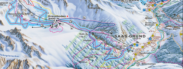 Pistenplan Saas-Grund – Hohsaas