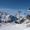 Aussicht und Piste an der Hohsaas Bergstation