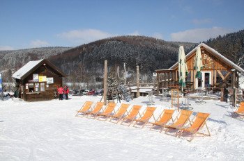 Wohlverdiente Pause in der Skibar