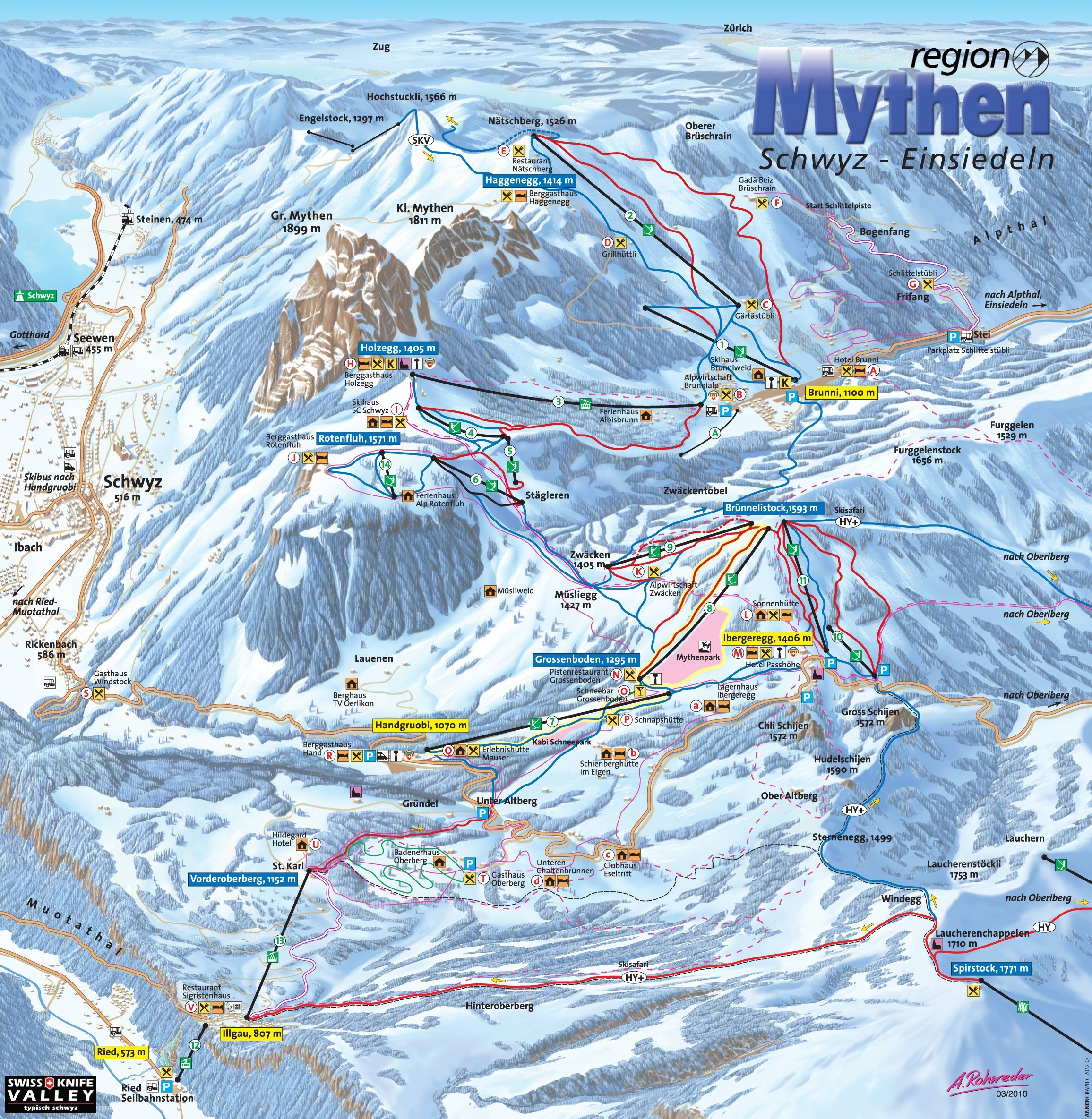 Pistenplan Ibergeregg - Mythenregion