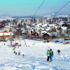 Blick auf Isny im Allgäu vom Skilift Felderhalde