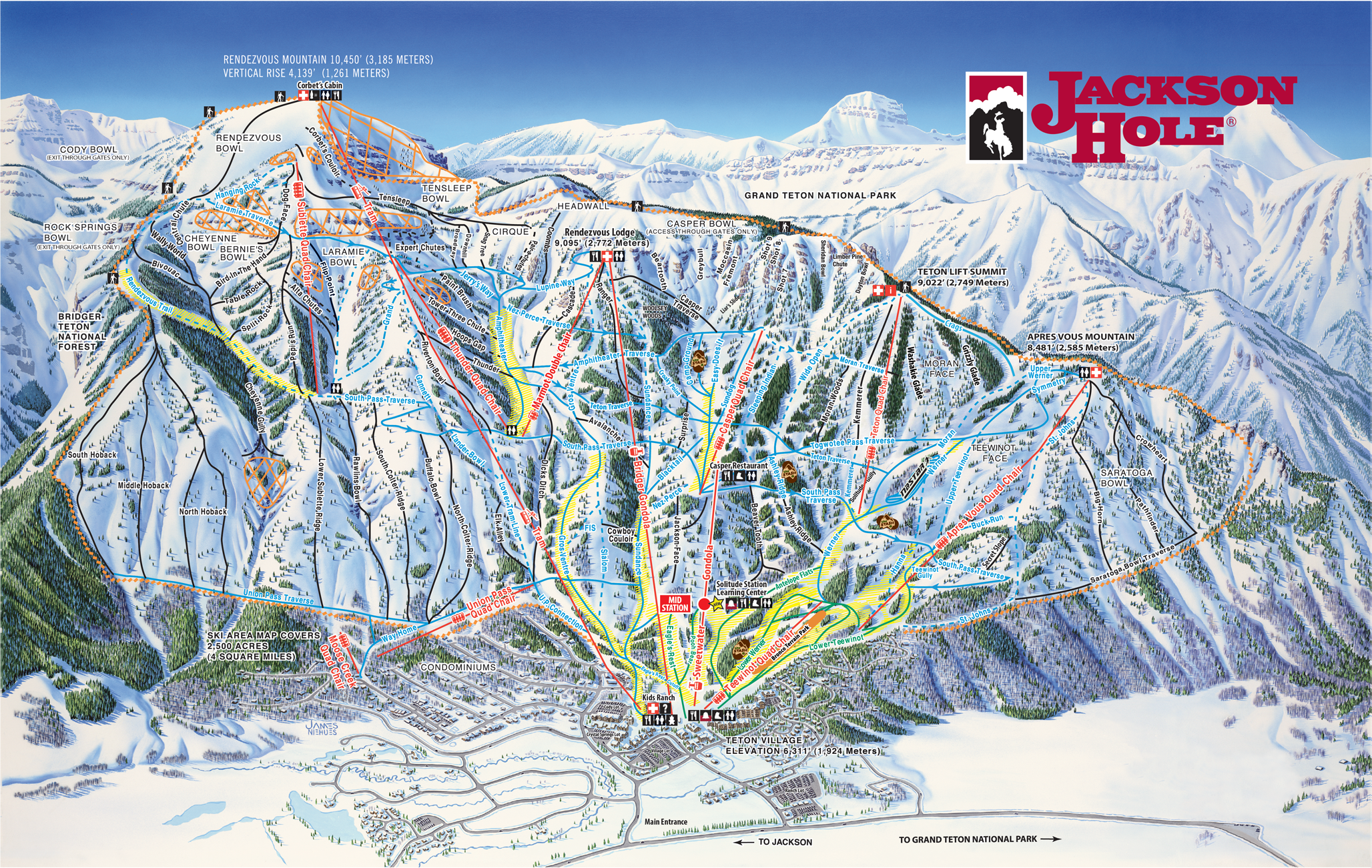 Pistenplan von Jackson Hole