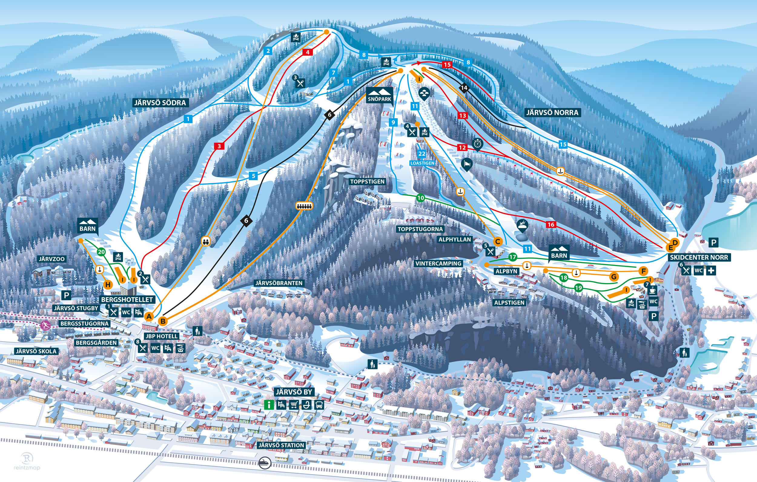 Pistenplan Järvsöbacken