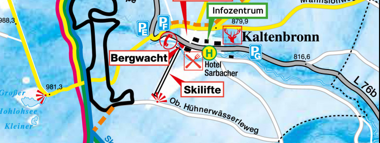 Lageplan Skigebiet Kaltenbronn