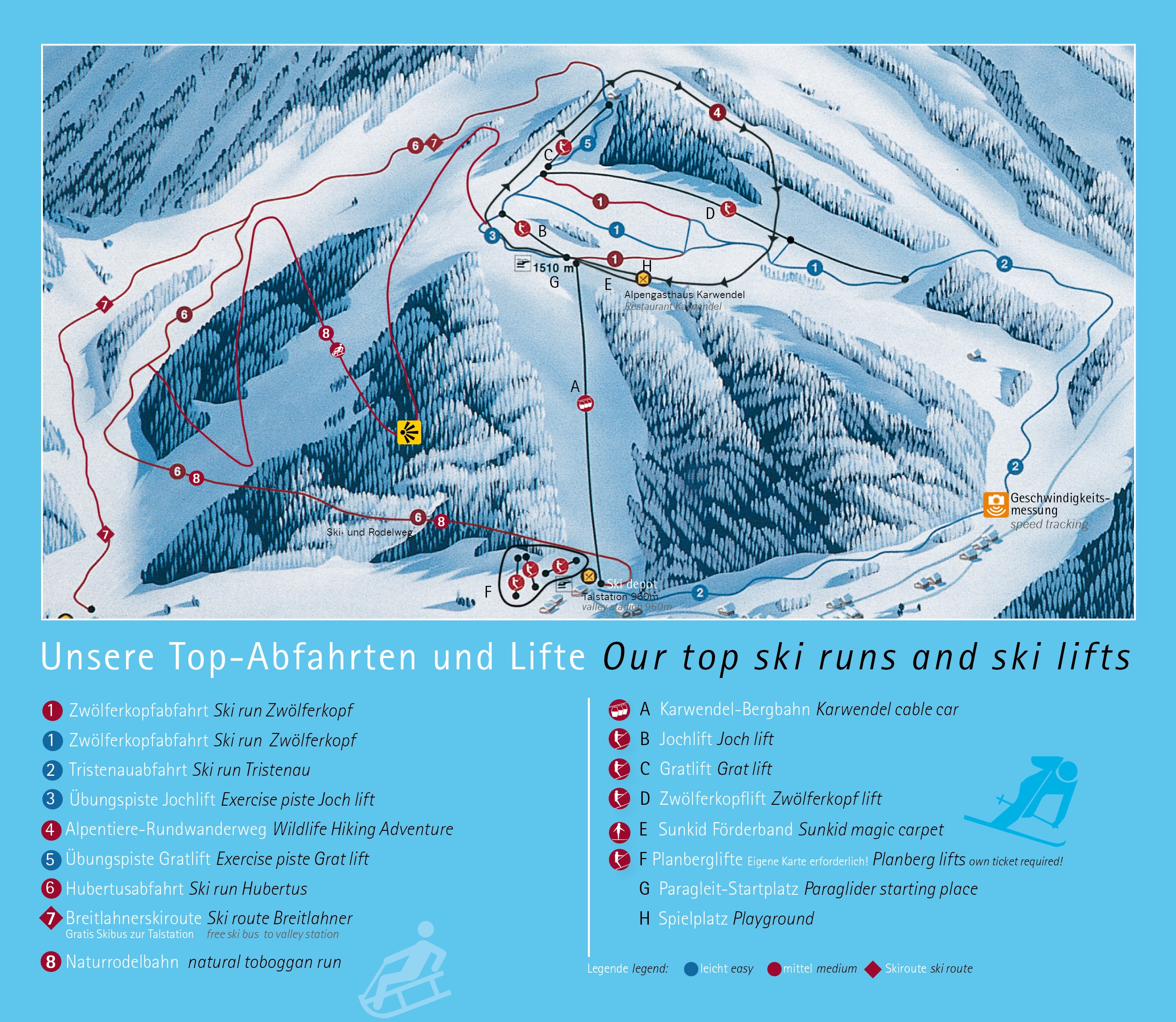 Pistenplan der Karwendel-Bergbahn