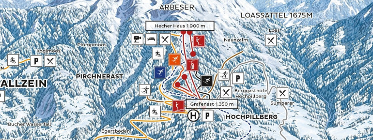 Pistenplan Kellerjochbahn Schwaz-Pill