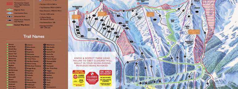 Pistenplan Kicking Horse Resort