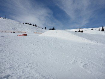 Der Snowpark von Kitzbühel bietet Lines mit unterschiedlicher Schwierigkeit