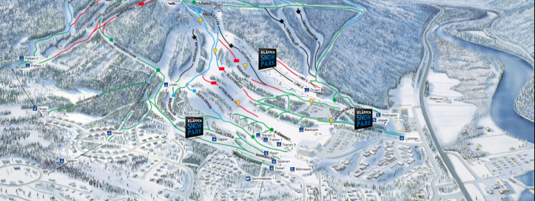 Pistenplan Kläppen Ski Resort
