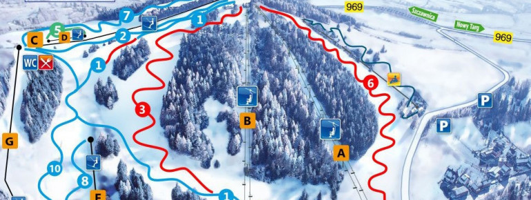 Pistenplan Czorsztyn Ski - Kluszkowce