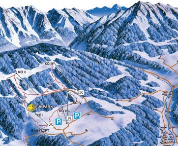 Pistenplan des Skigebiets Königsberg.