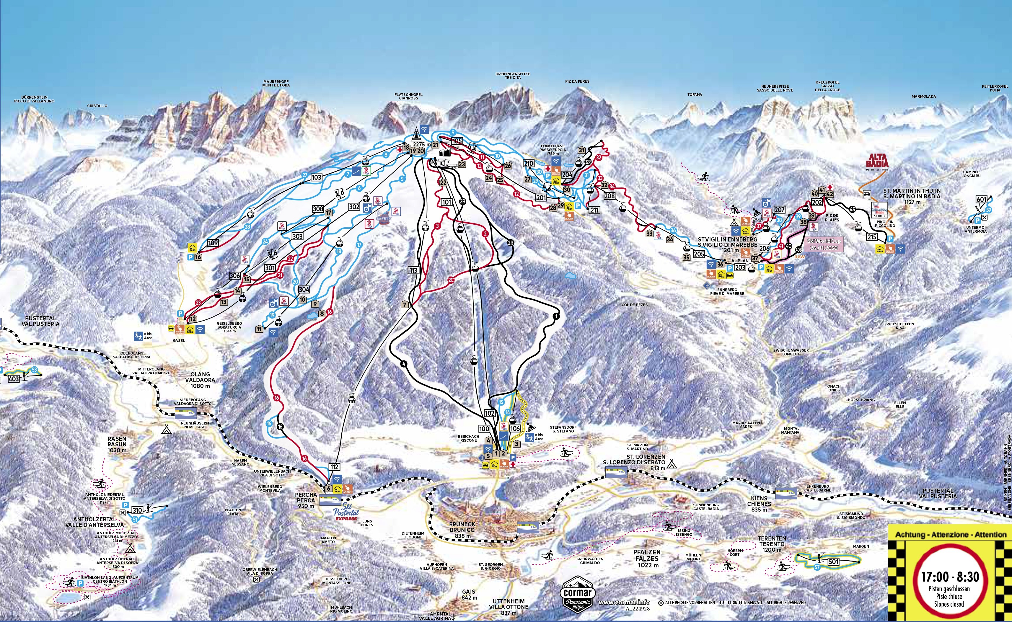 Pistenplan Kronplatz